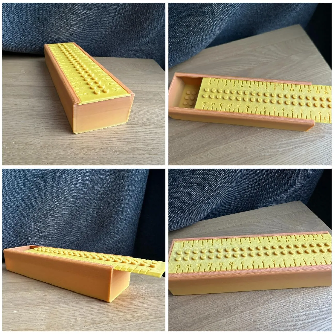 Lego pencil case with ruler lid