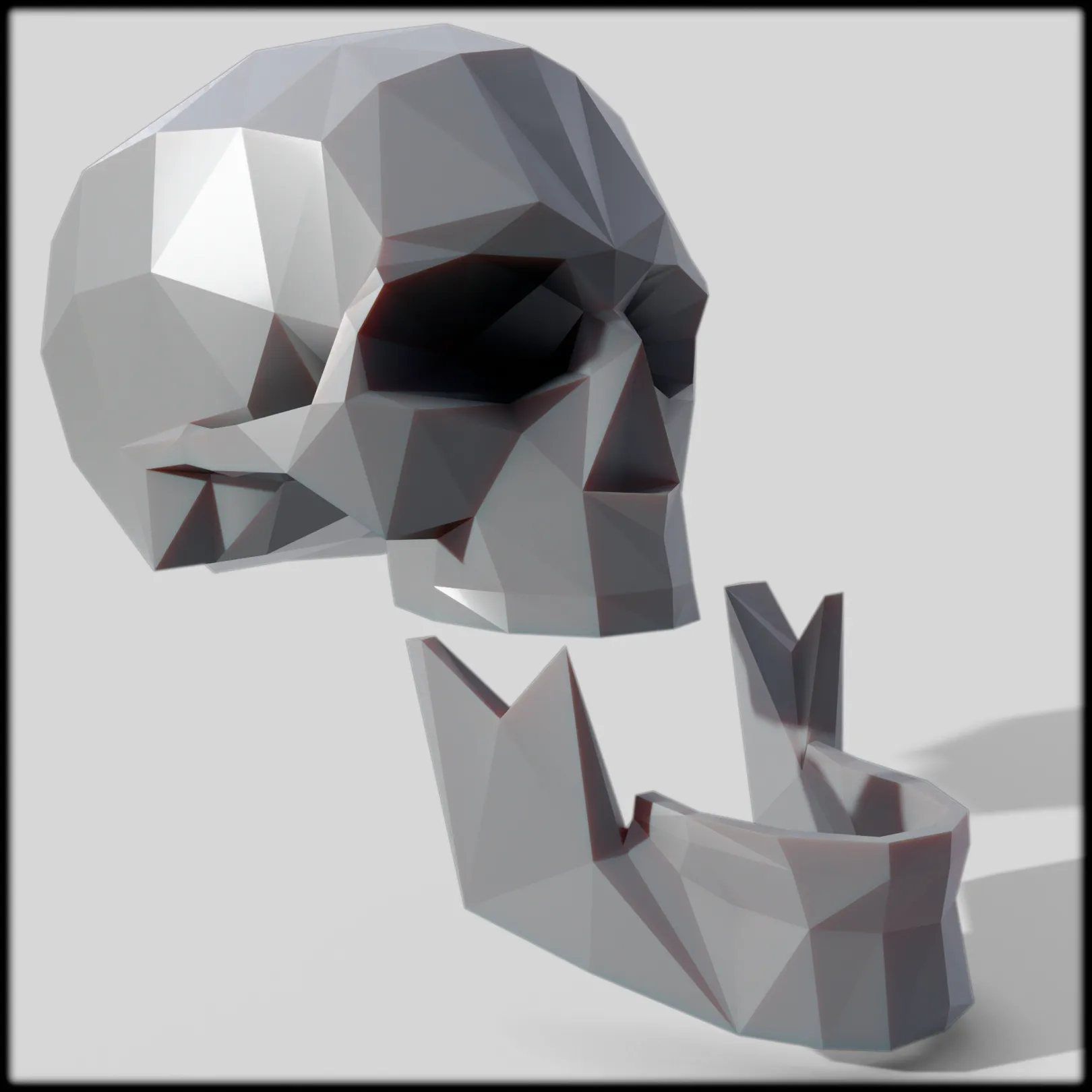 Low Poly Skull 3D Model