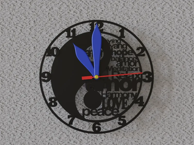 horloge murale ying yang