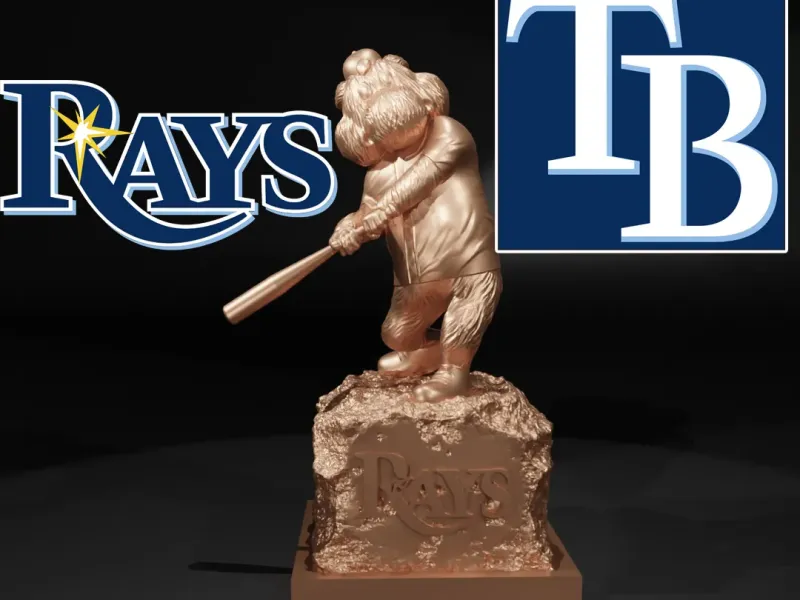 MLB - TAMPA BAY RAYS BASEBALL MASCOT STATUE DESTOP