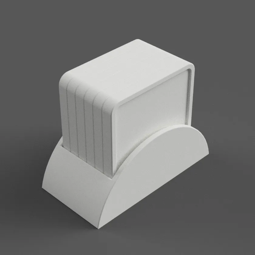 rectangular coasters with base 3D print 001