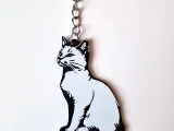 White cat keychain+magnet-1