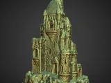 Christmas Village Lighted Castle with LED Wrap Around Pole-2