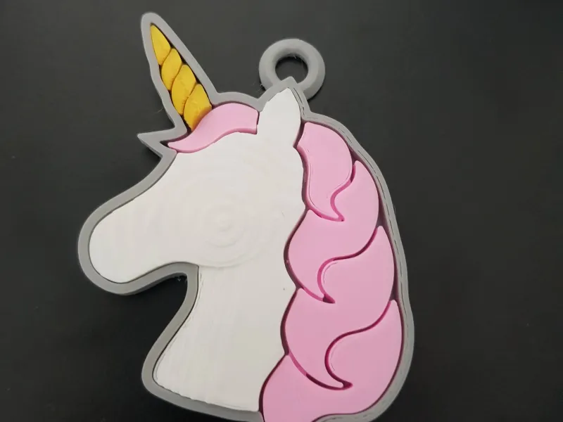 Portachiavi unicorno personalizzabile stampato in 3D