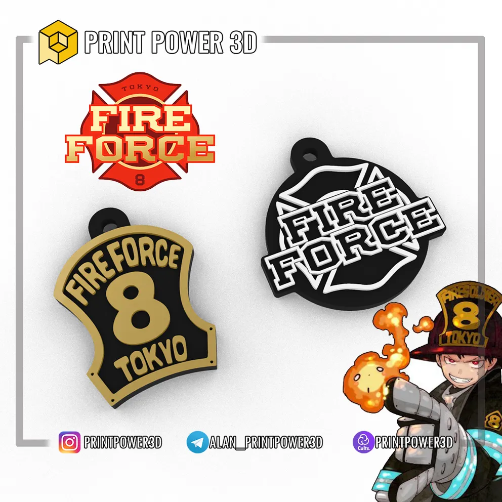 Fire Force keychain pack 3D models download Creality Cloud