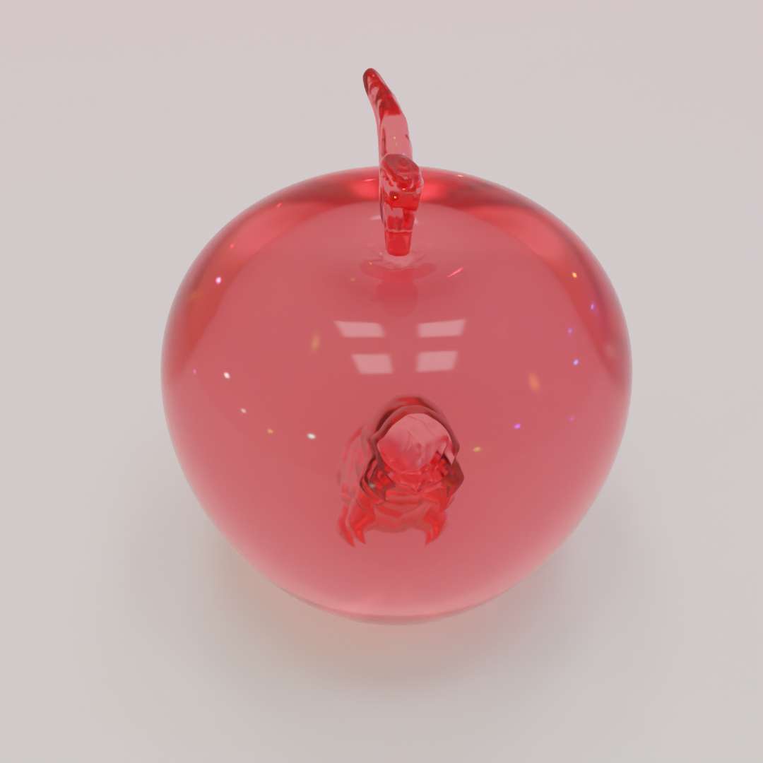 Worm In An Apple (Clear Resin Print Only)