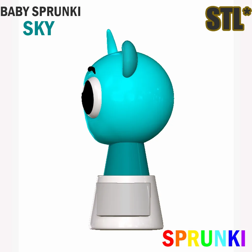 STL Sprunki Incredibox Baby Sky STL 3D Character Fanart