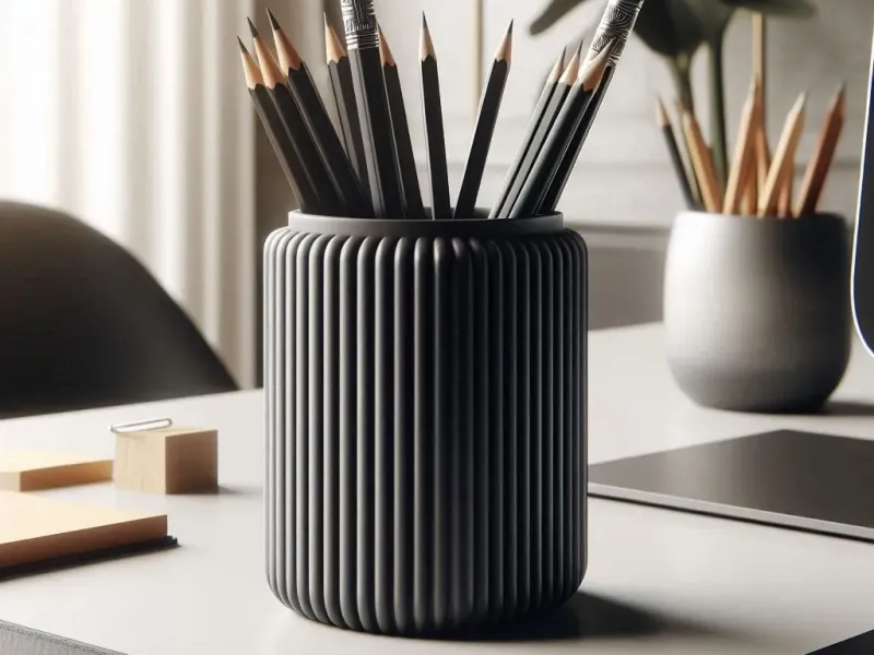 Modern Ribbed Pencil & Toothbrush Holder – Ribbed Design