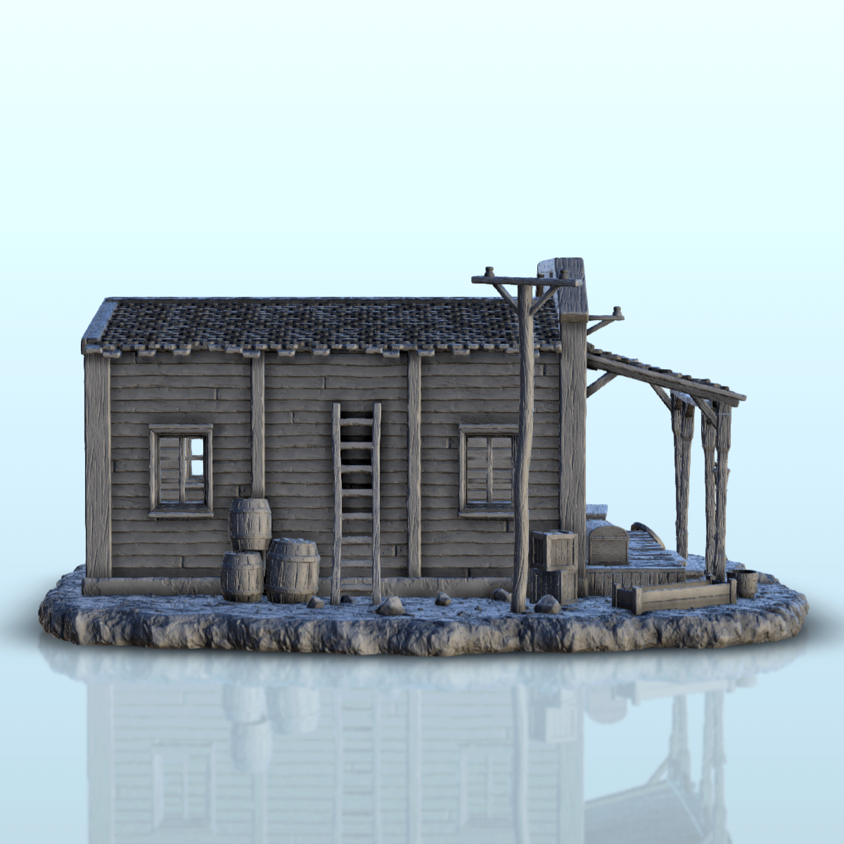 Antique store with terrace - Terrain scenery West Old | 3D models