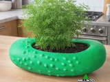 Dill Pickle Planter Flower Pot-5