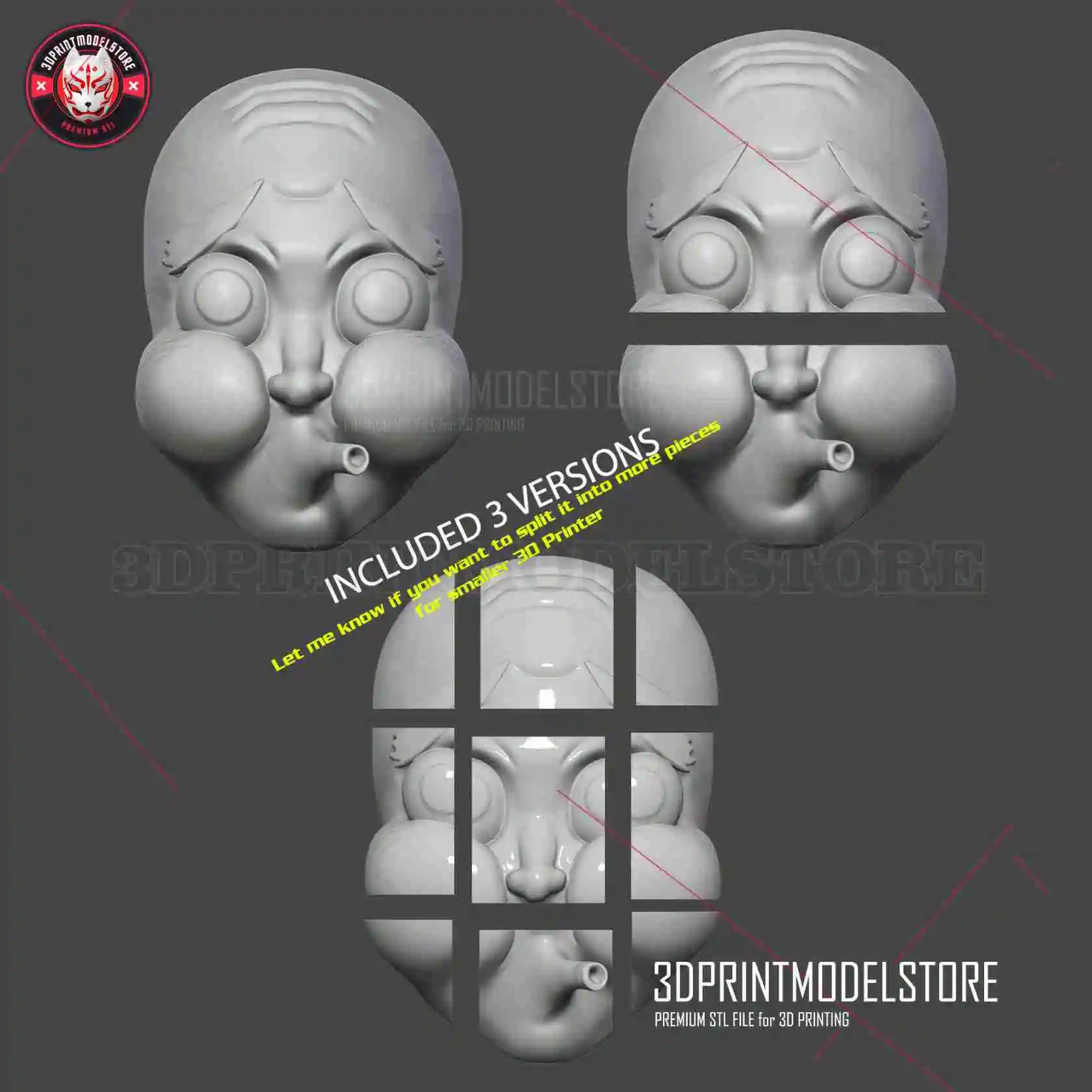 3D file Hotaru Haganezuka Hyotokko Mask 3D Print STL - Kimetsu No