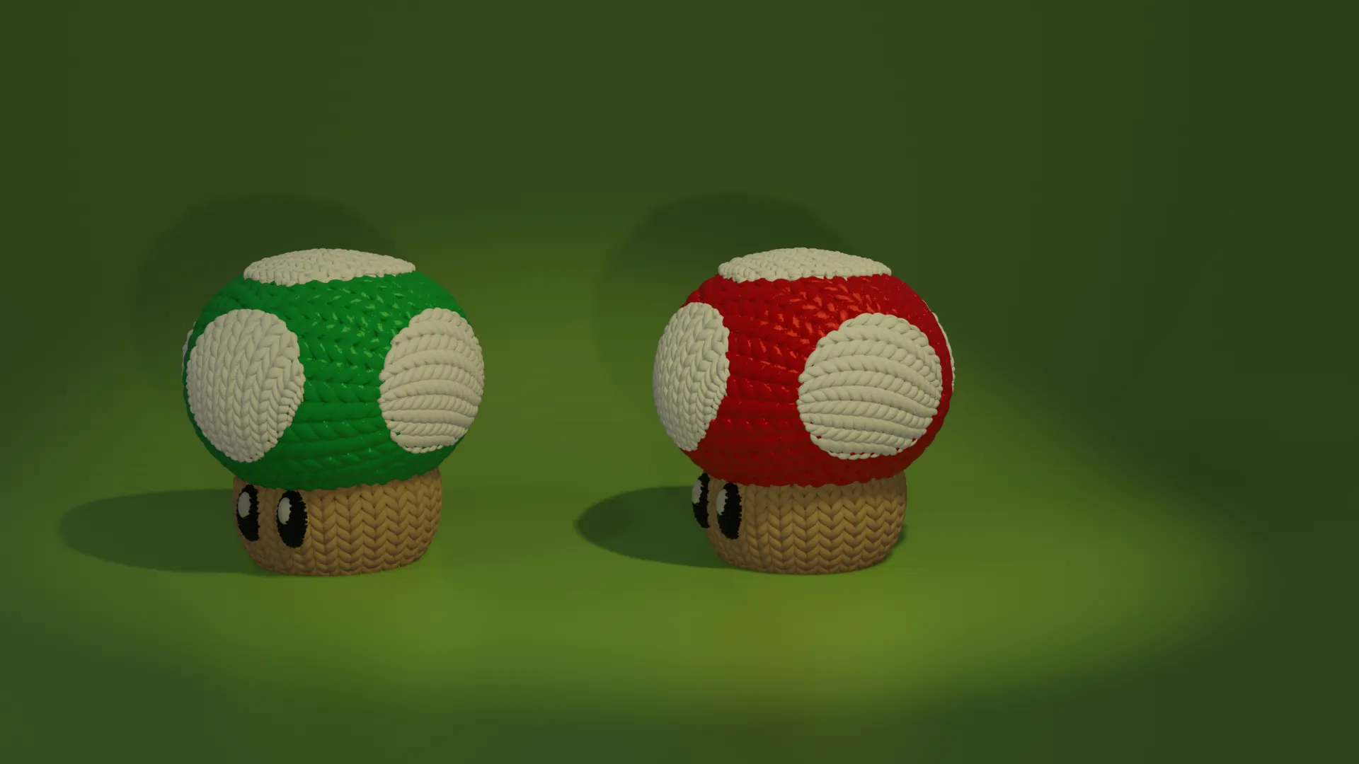 Knitted Crochet Super Mario Mushrom.