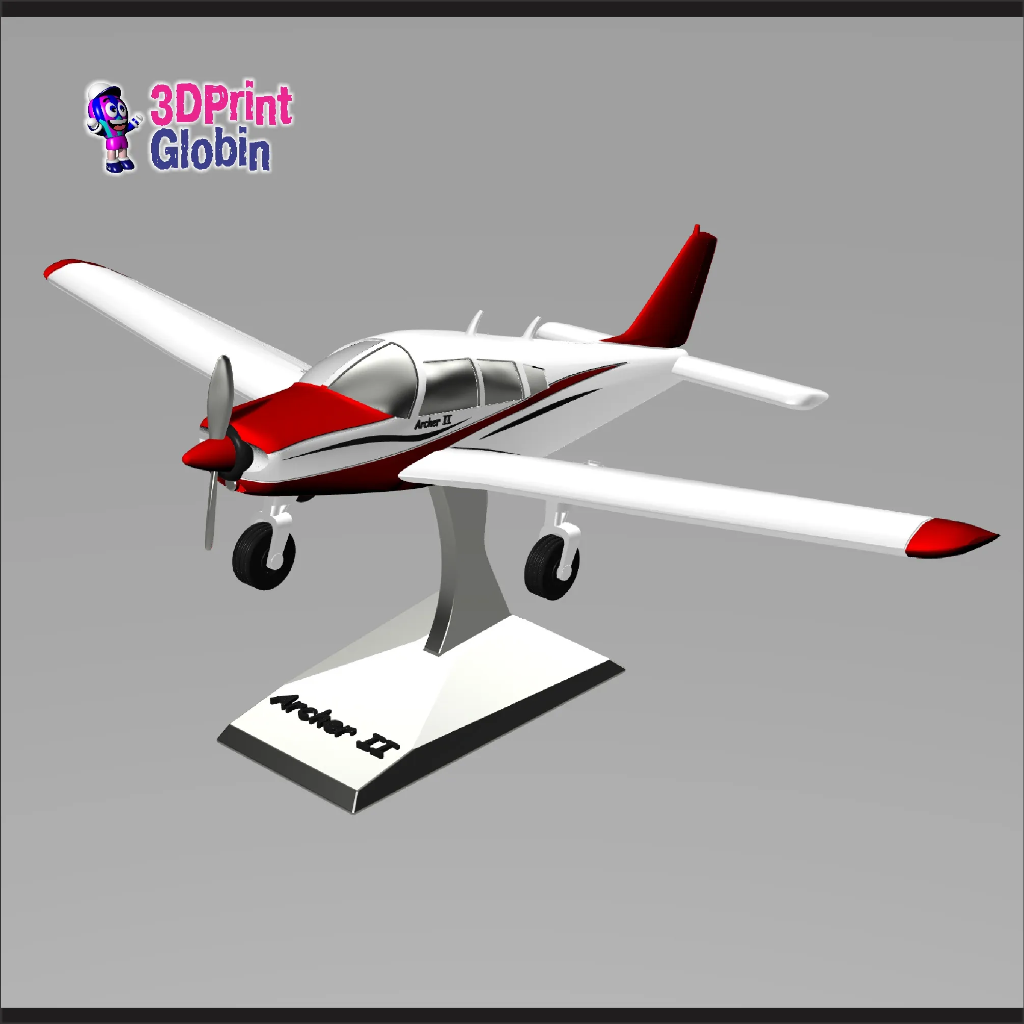 Avioneta Piper PA-28 Archer 2 - Incluye soporte base