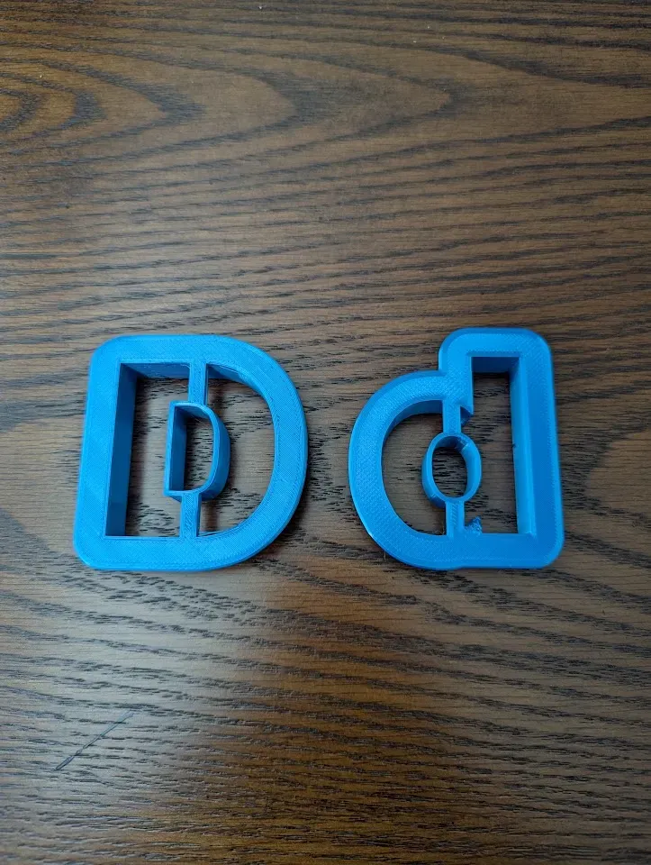 Letter D Alphabet Upper & Lower Case Cookie Cutter