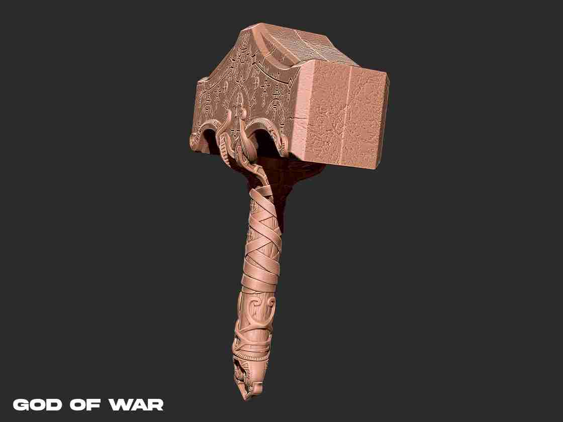 Mjolnir God of War 3D print model, 3D models download