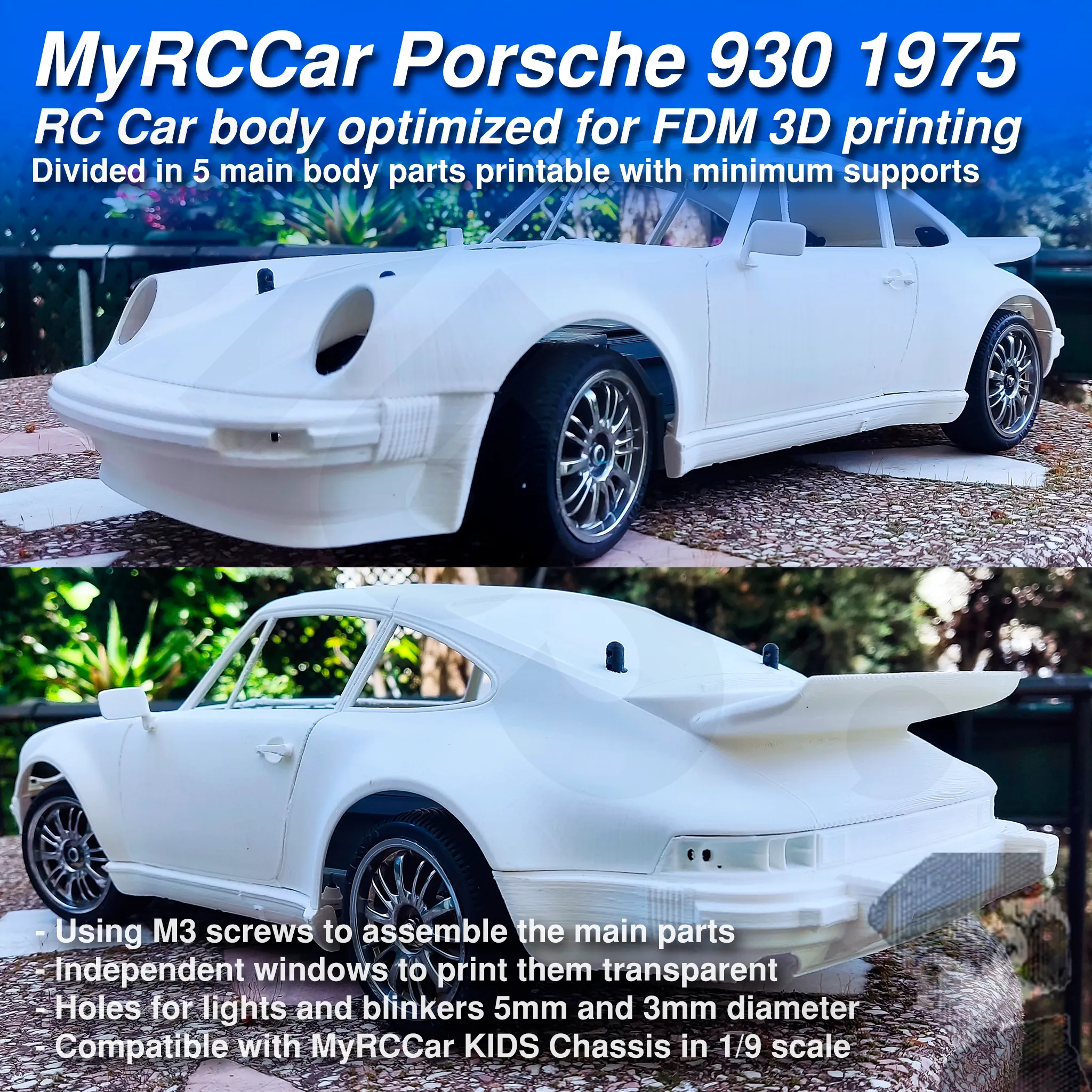 MyRCCar Porsche 911 Turbo 930 1975 RC Car Body