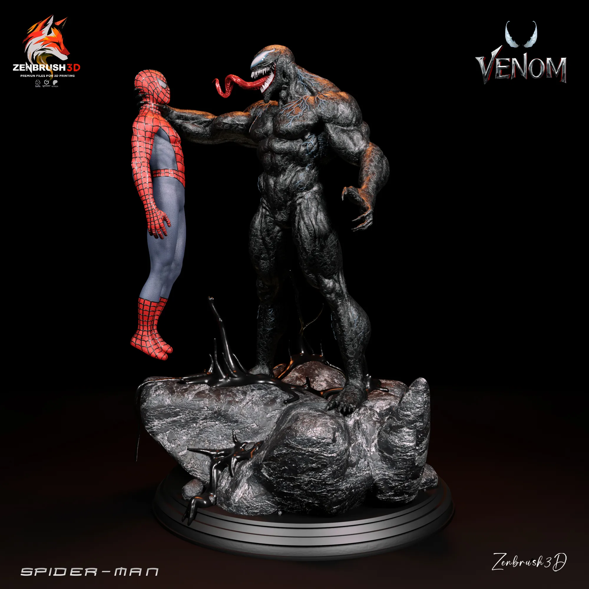 スパイダーマン vs ヴェノム 3Dホログラム Other STL Download - VENOM VS SPIDERMAN - DIORAMA - IMPRESSÃO 3D