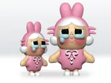 CryBaby Girl Pop Mart Crying STL file Again Series 3D Model-0