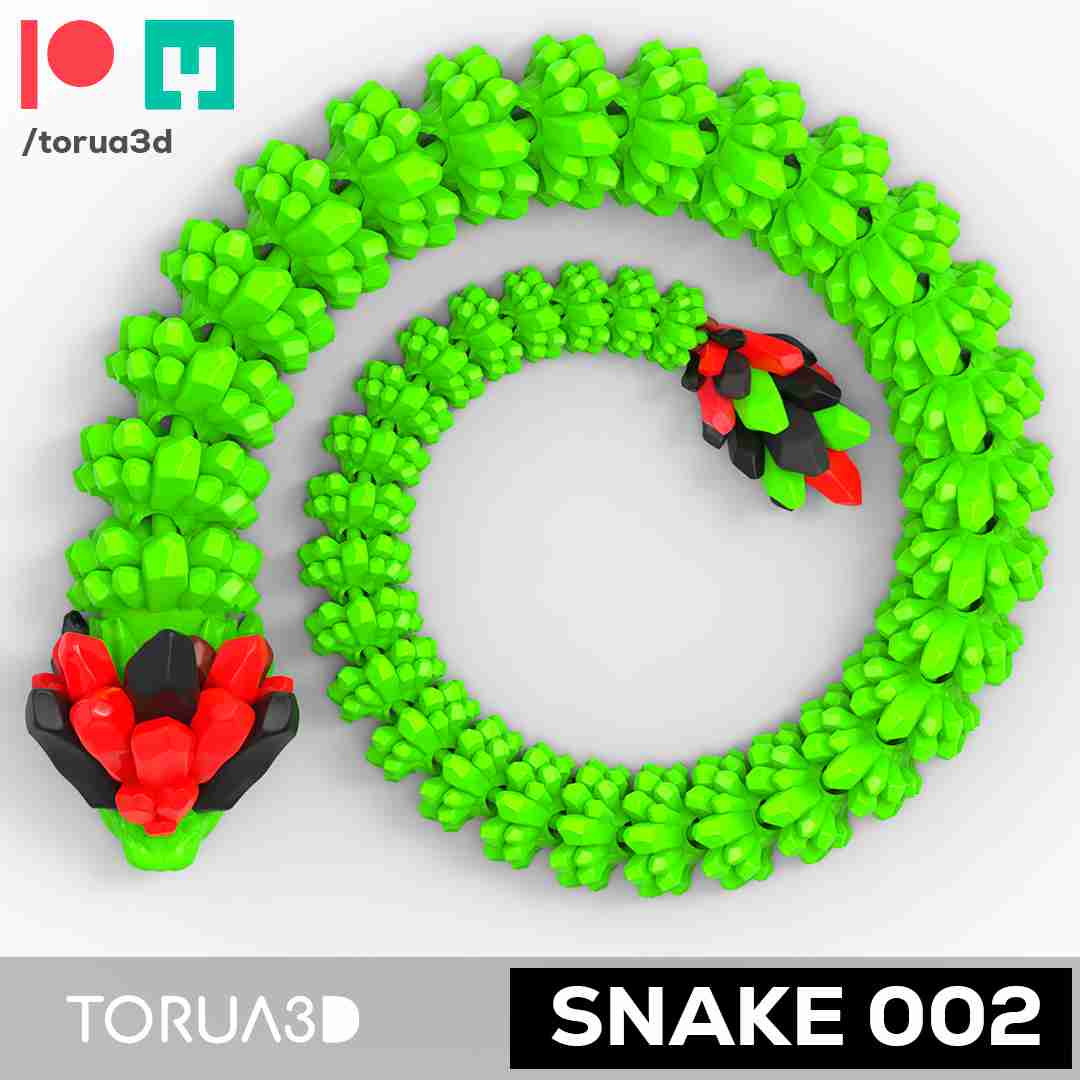 Articulated snake 002 stl file 3d models download creality cloud