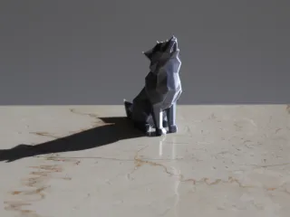 Low poly howling wolf