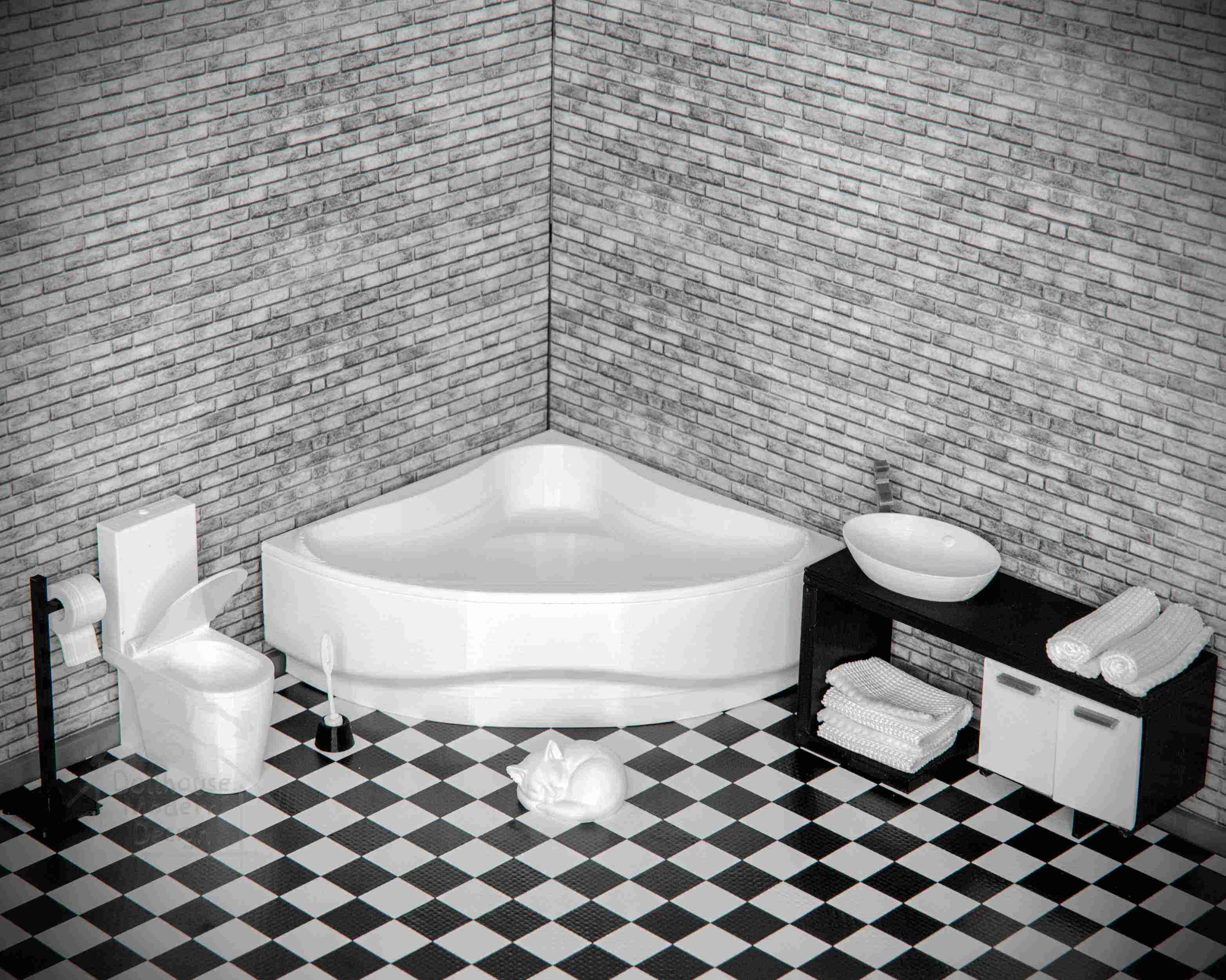STL file miniature dollhouse bathroom sink 🛁・3D print design to