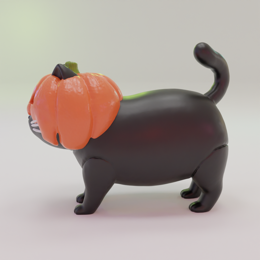 Halloween Print & Paint - Pumpkin Cat
