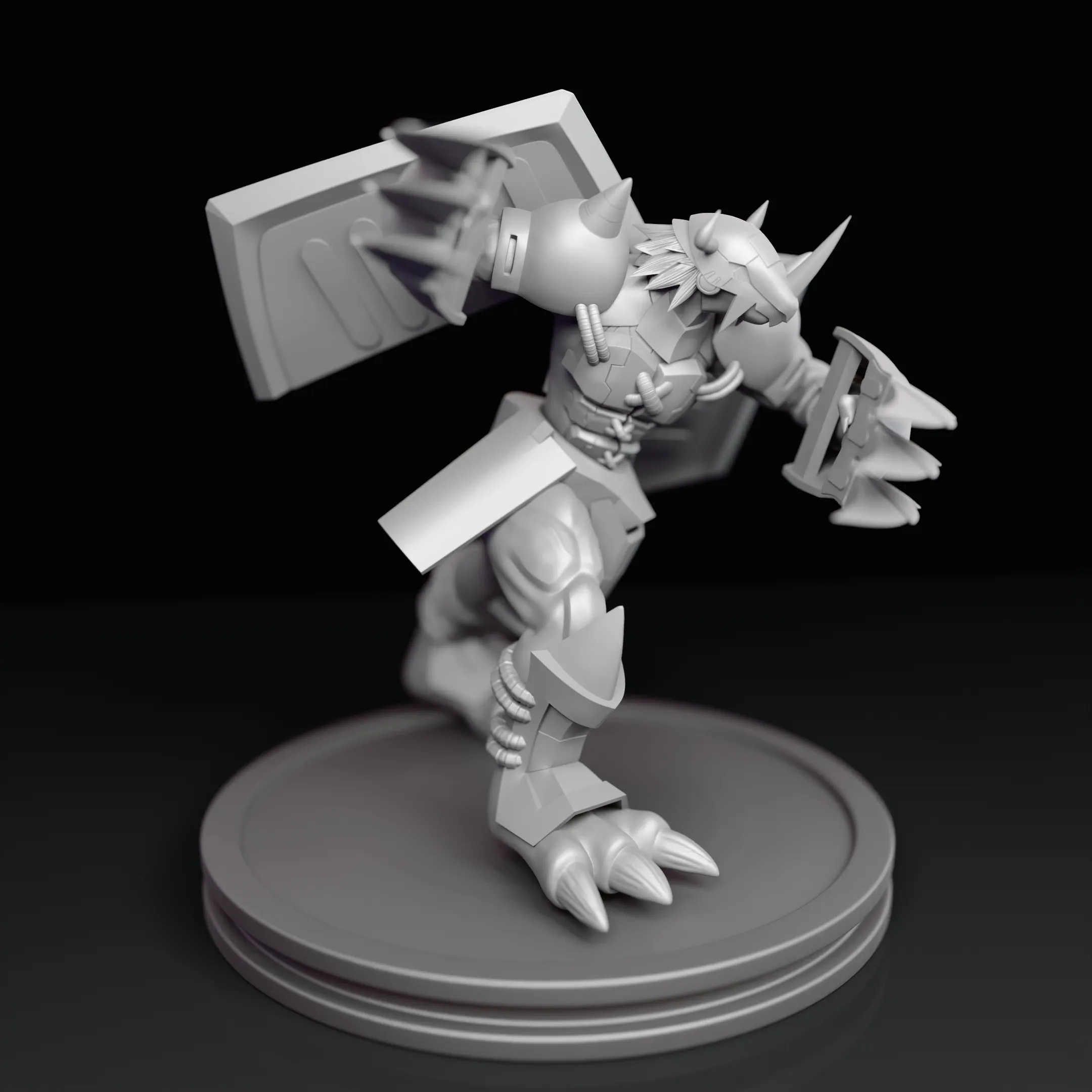 Wargreymon Multi-Part Sculpture - Digimon Fan Art