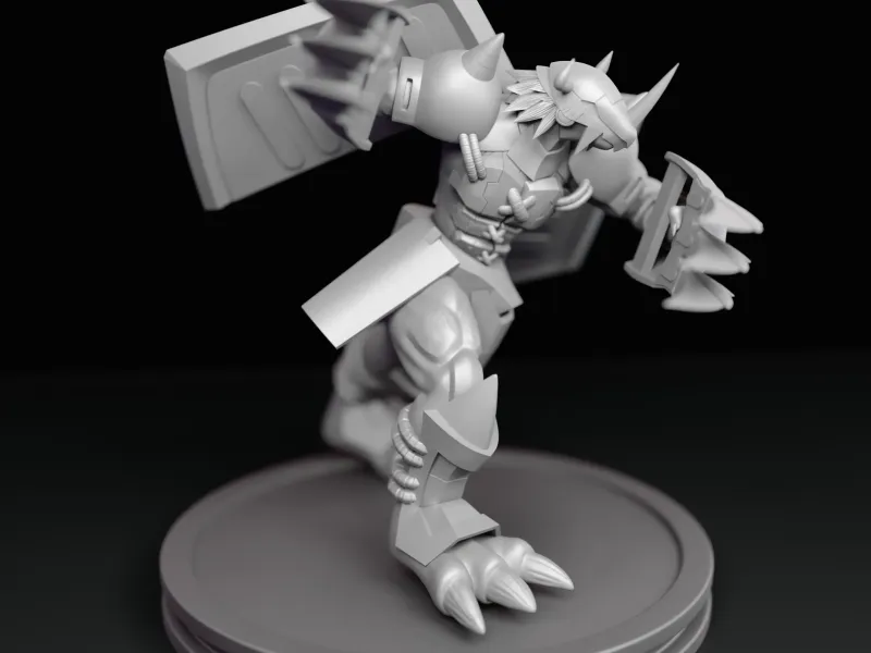 Escultura multipieza de Wargreymon - Fan Art de Digimon