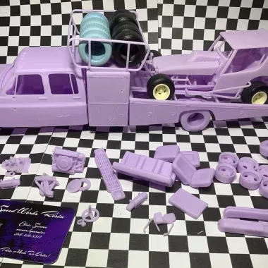 Vintage Transporter truck for Race car Scale 1:25-0