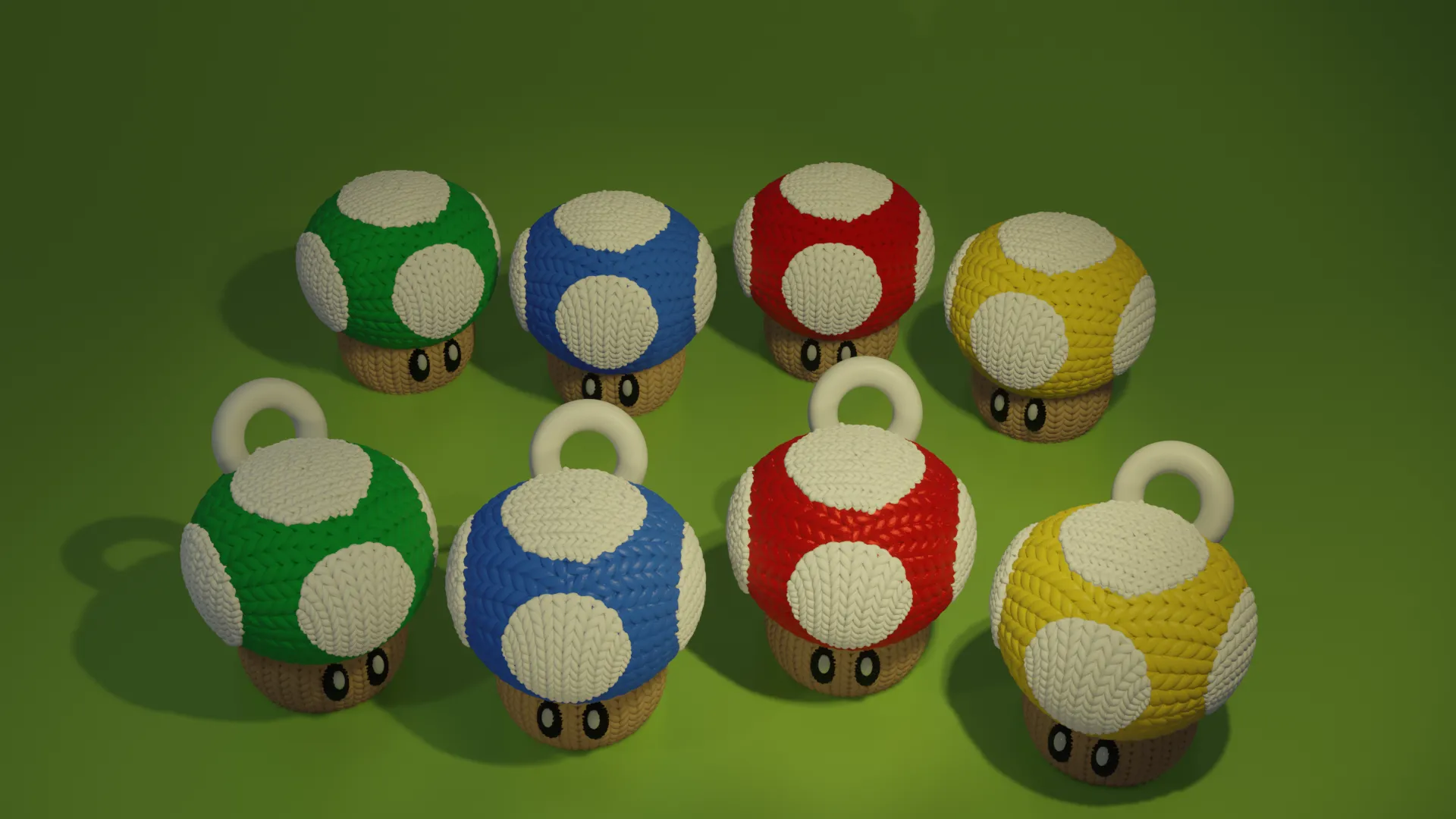 Knitted Crochet Super Mario Mushrom.
