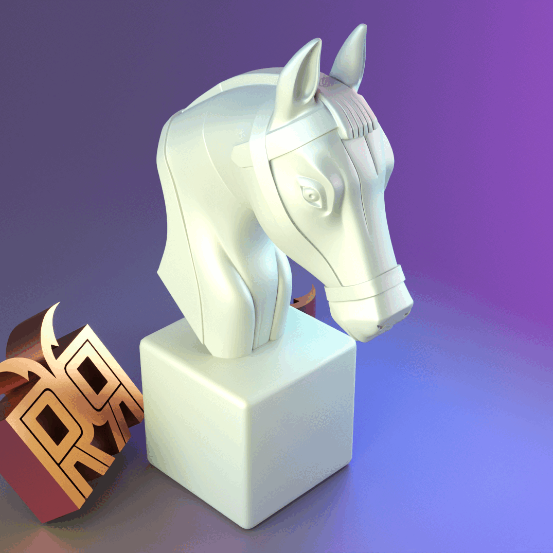 Standing horse head 3D models download Creality Cloud
