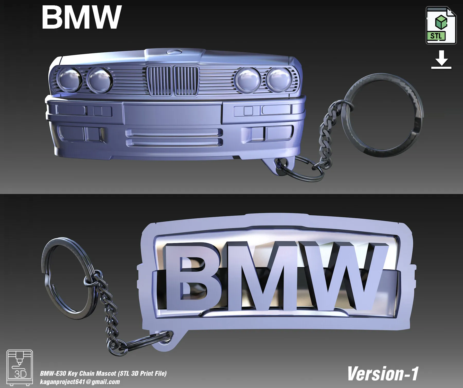 BMW E30 MASKOTTCHEN, SCHLÜSSELANHÄNGER, SCHLÜSSELANHÄNGER (V1)