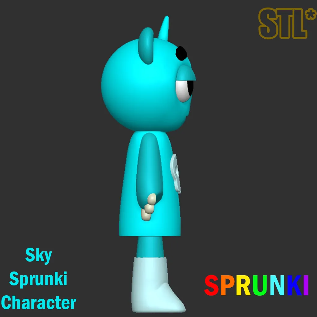 Sky Blue Sprunki STL file Sprunki Incredibox STL 3D