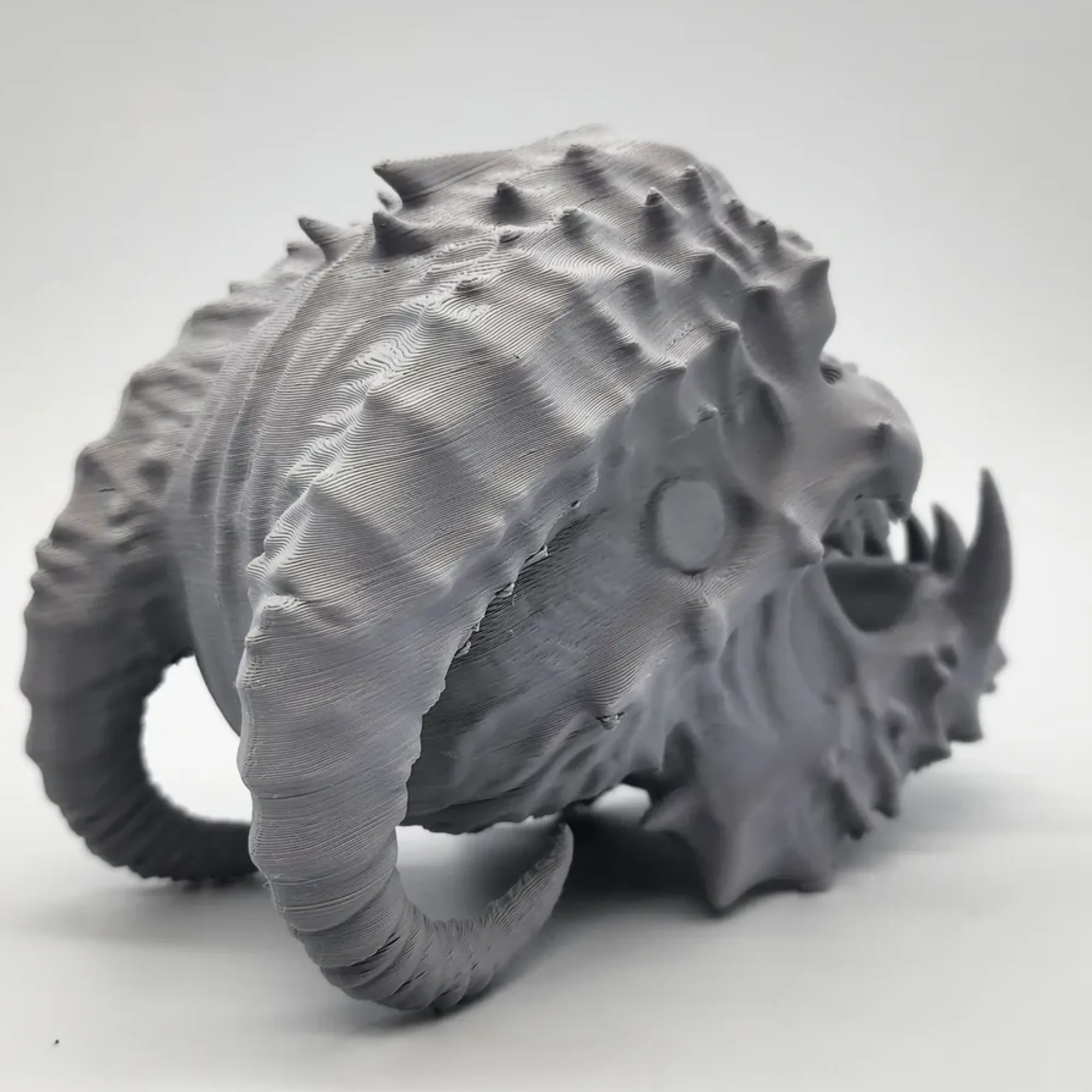 Horned Devils Skull Head 3D Model