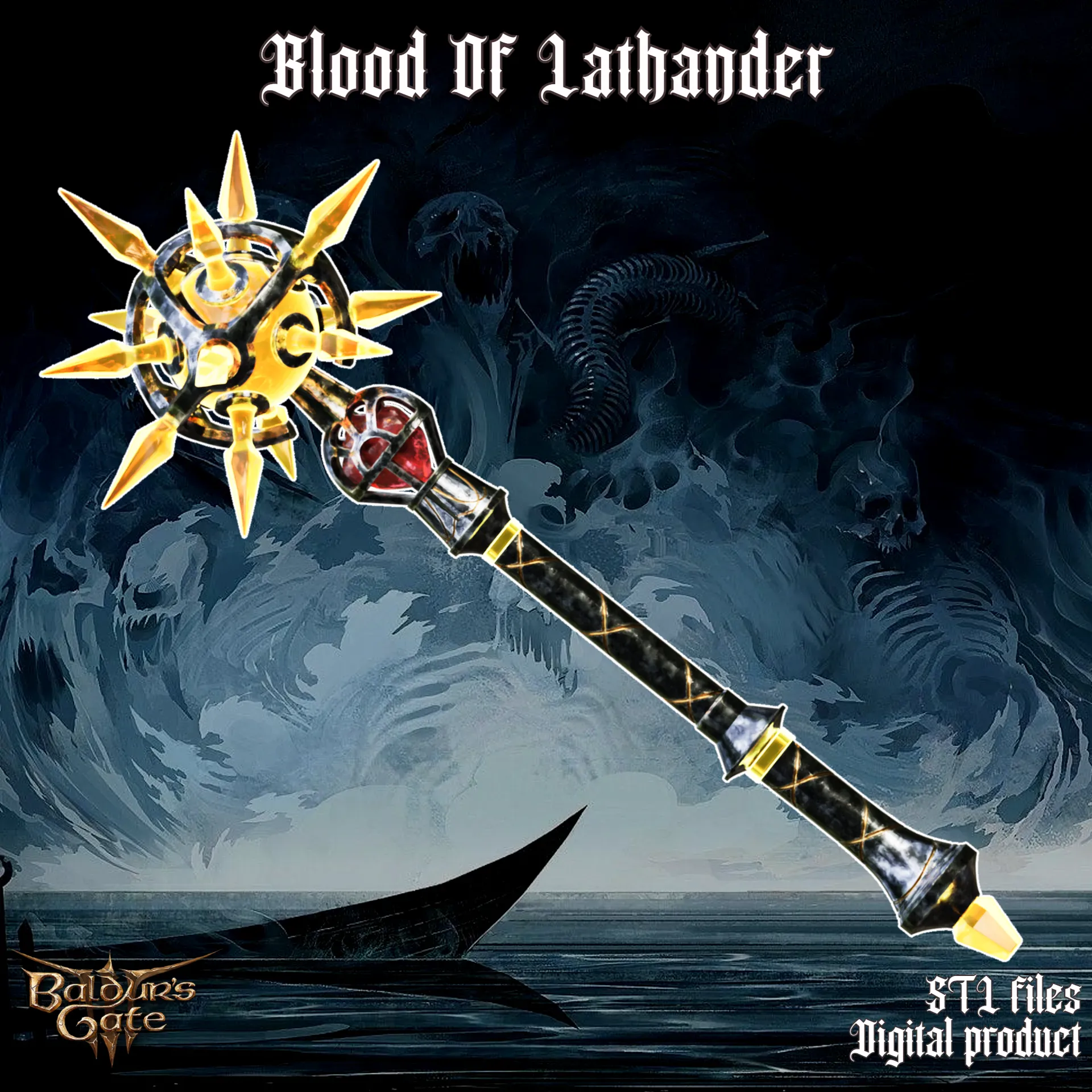 Fantasy Blood Of Lathander Mace Baldurs Gate 3