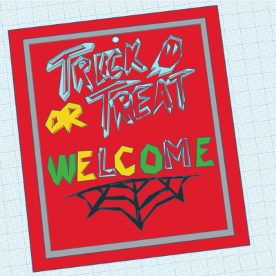 Trick Or Treat 3D Sign 3d model