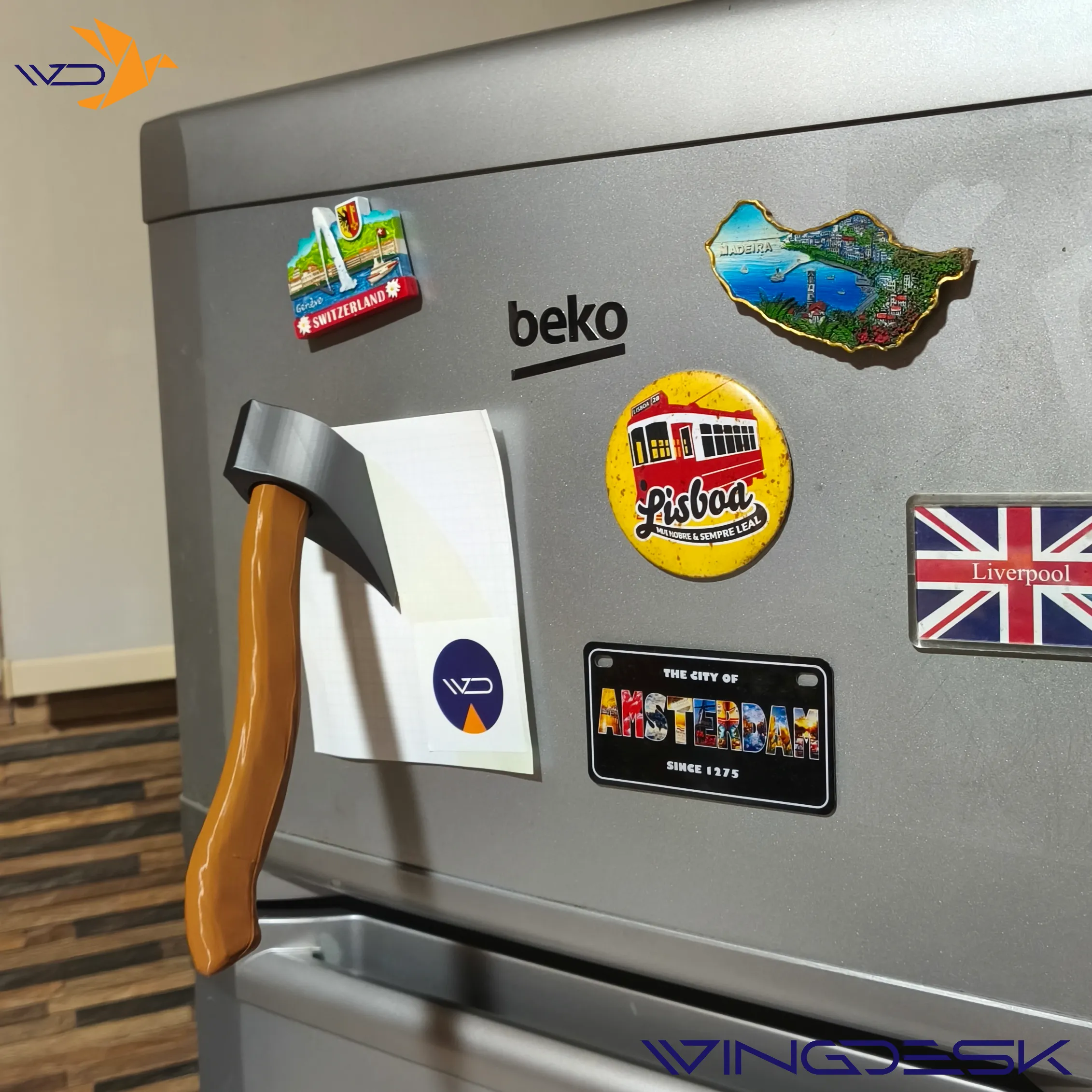 Wood Axe magnetic fridge