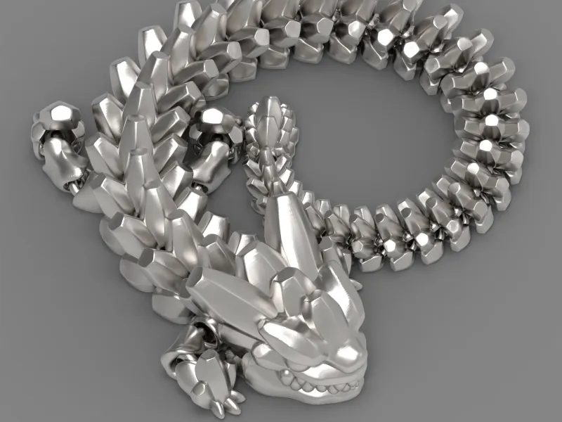 Articulated Dragon 021 - Print in place - No supports - STL