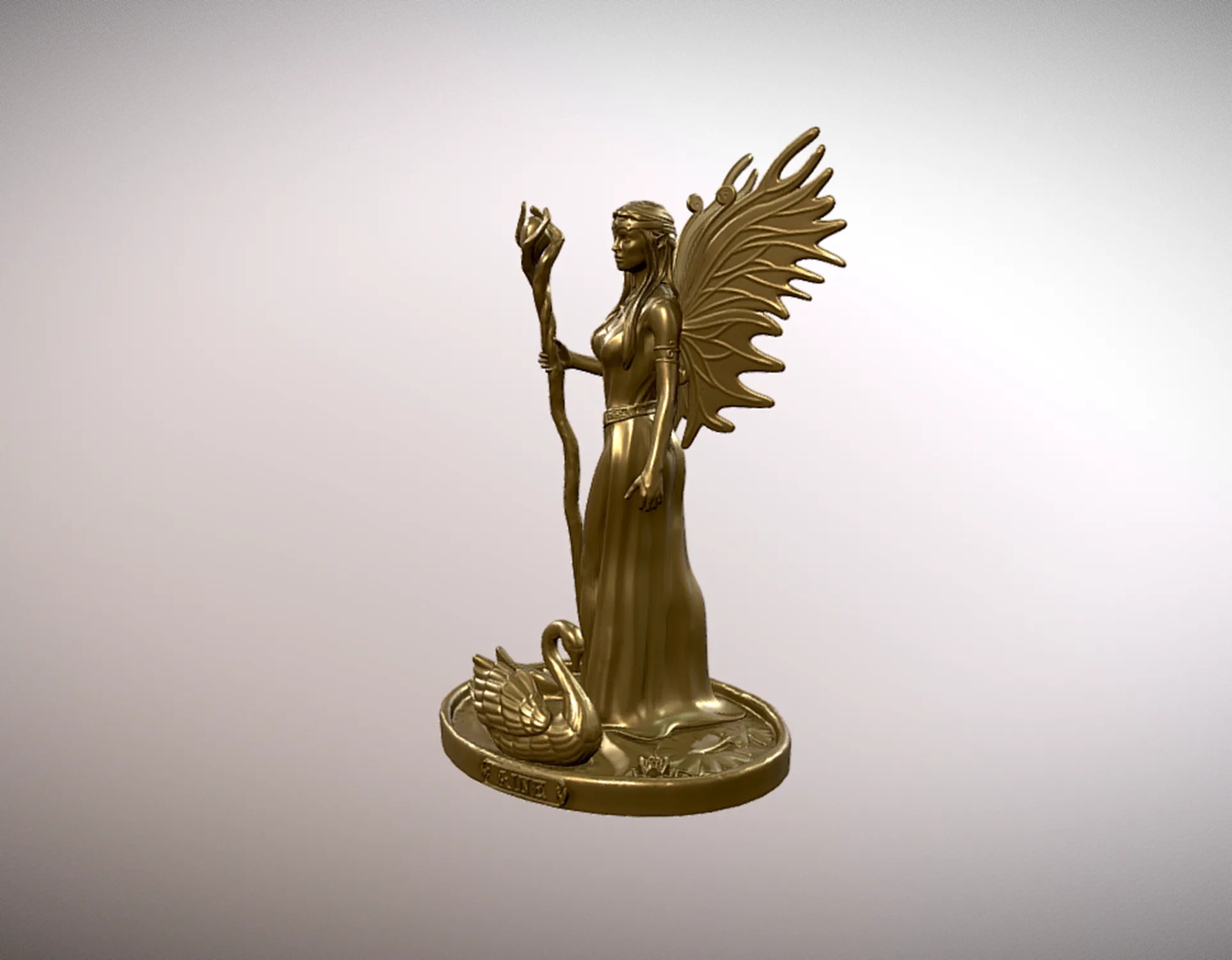Aine Celtic Goddess Fairy Queen Druid Statue 3D Model