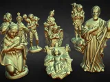 10 figurines baby jesus,mary,joseph,donkey wise man 1 AND 2-0