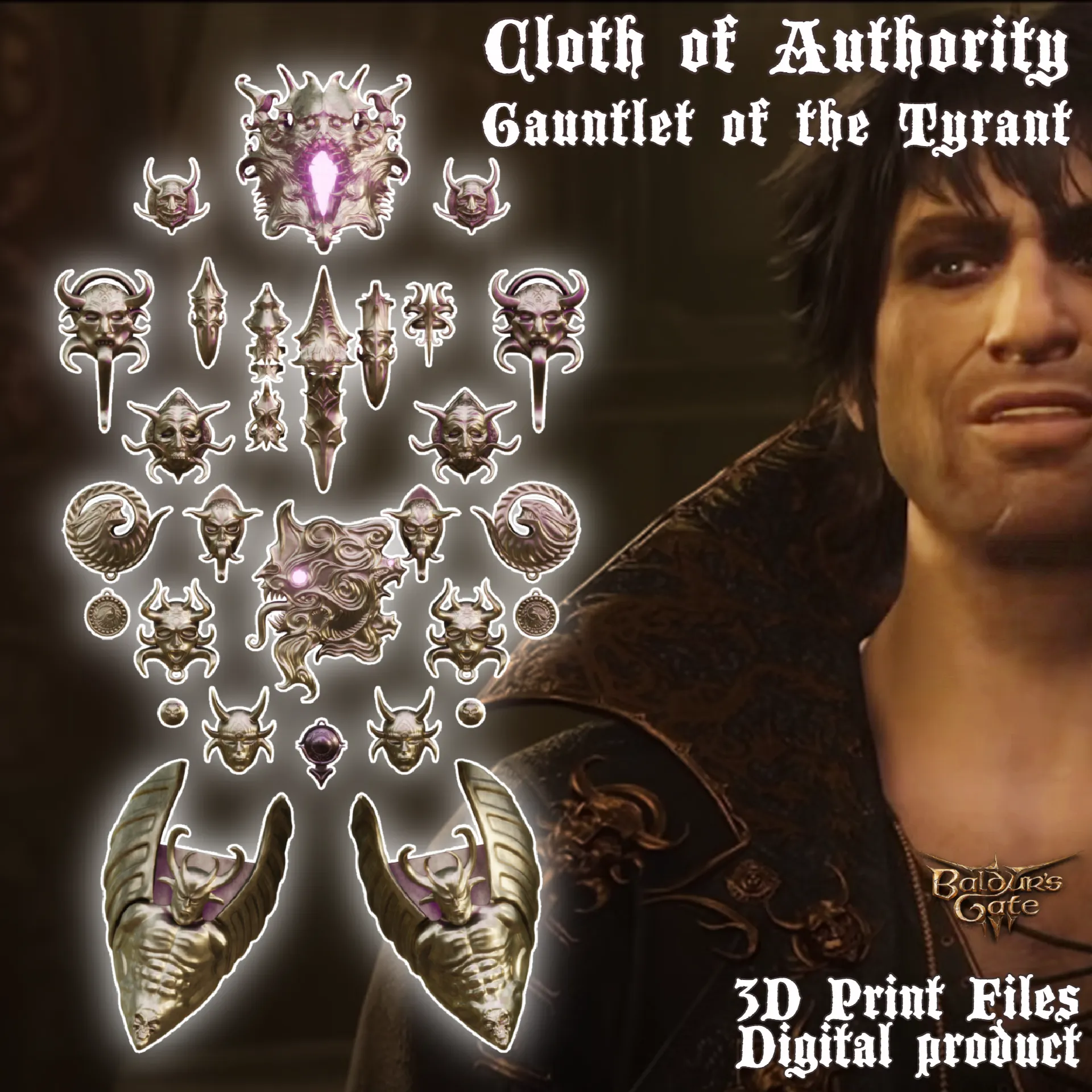 Fantasy Gortash's Cloth of Authority Accessories Cosplay Set