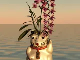 Bloom'n Neko : Original Maneki Neko Planter & Orchid Flower-2