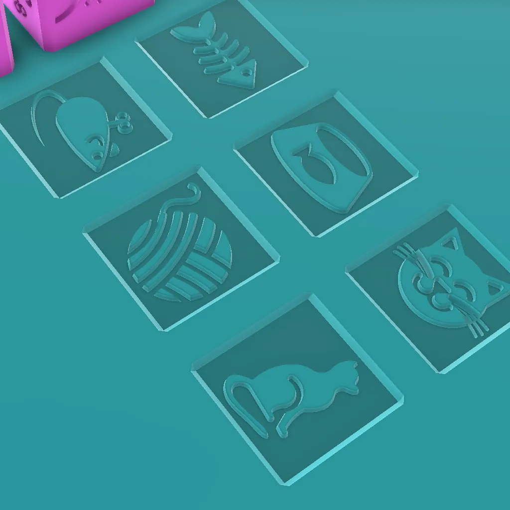 CAT CUBE FOR PLAYDOUGH AND EDUCATIONAL PLAY