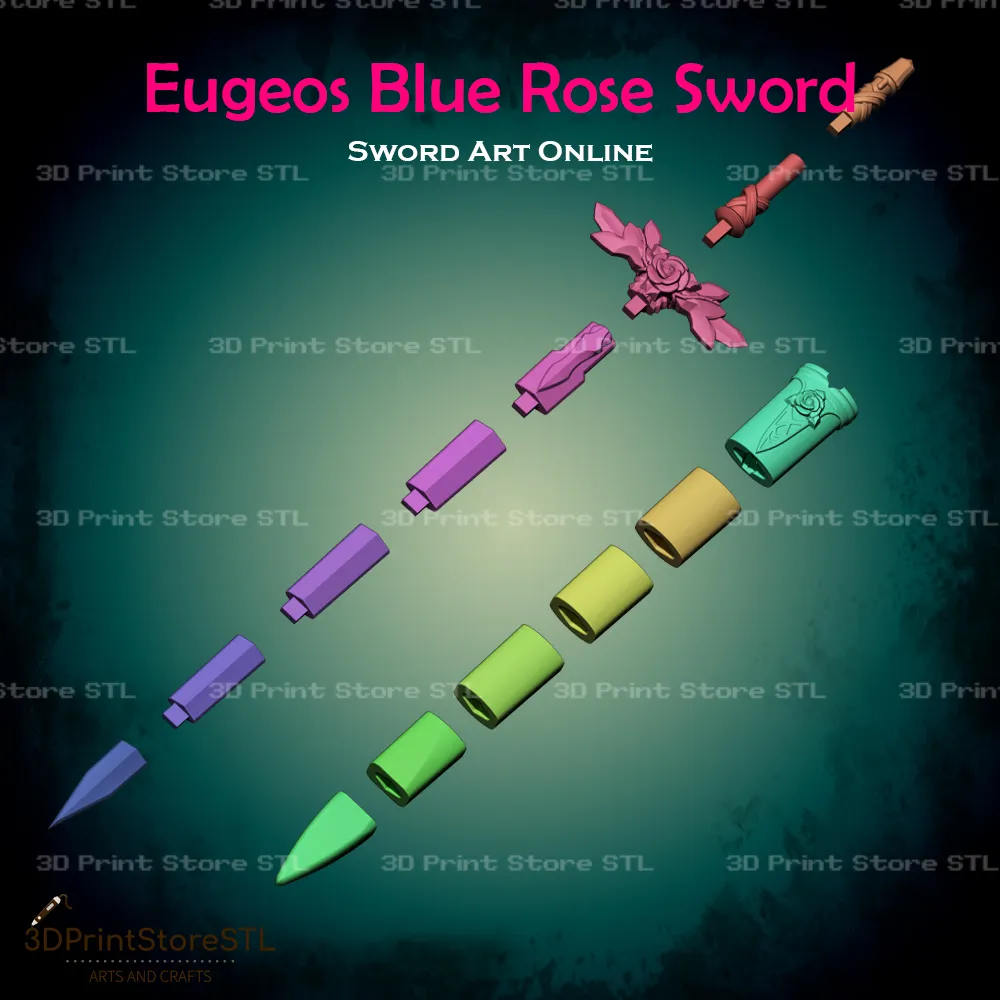 Eugeos Blue Rose Sword Cosplay Sword Art Online - STL File