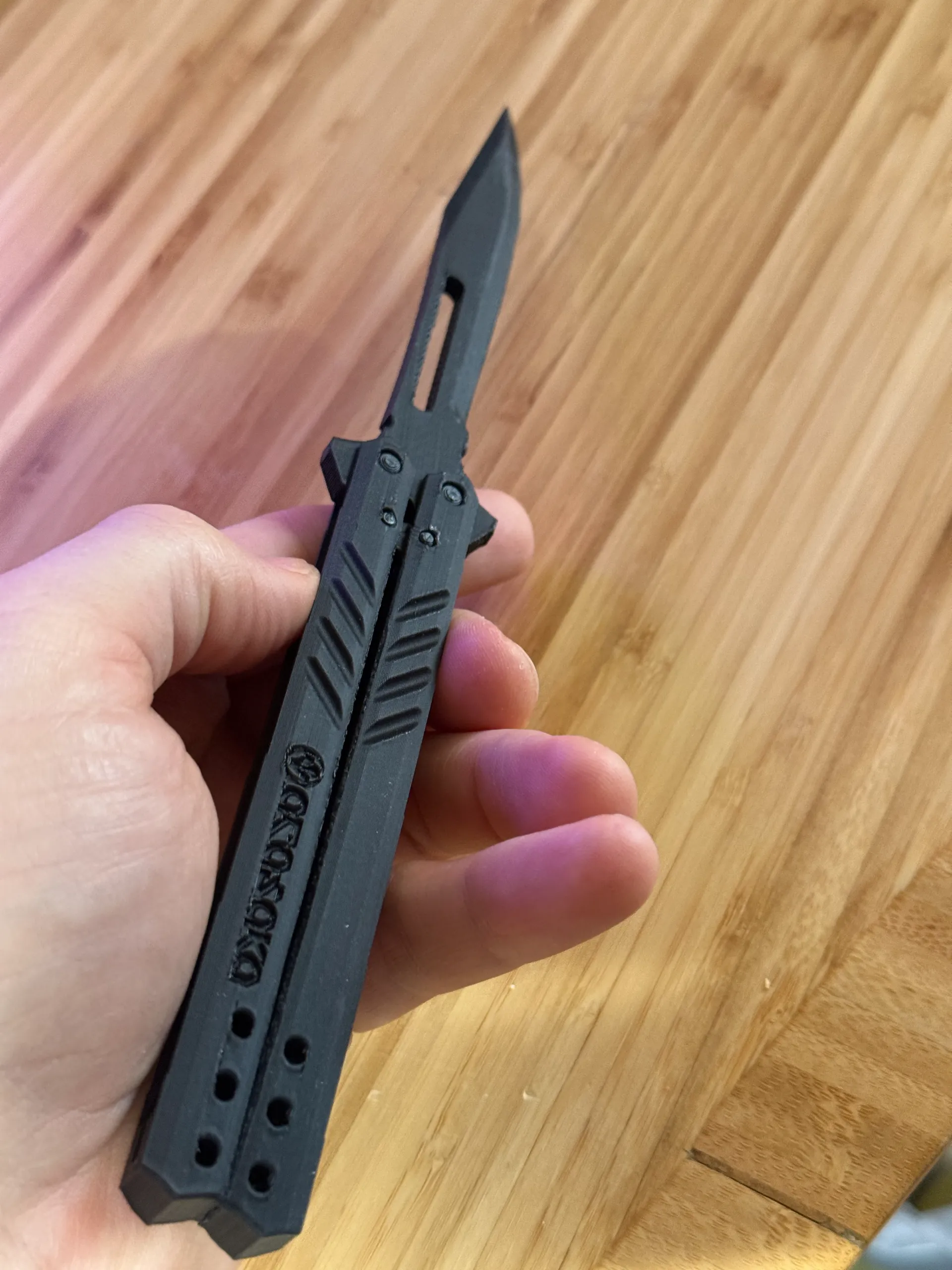 100% 3D printer Butterfly knife Fidget toy-2