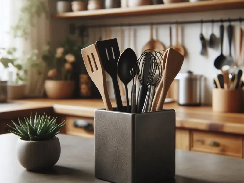 Suporte de utensílios de cozinha minimalista