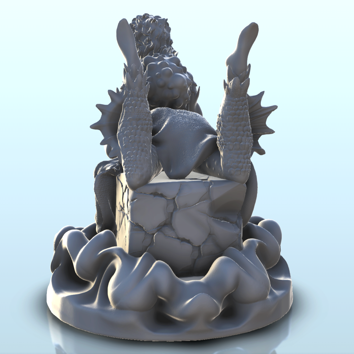 Gorgon mermaid and dice | 3D Print Model