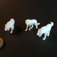 Wolf Pack - 3 Wolves - PRESUPPORTED - 32mm Scale-0