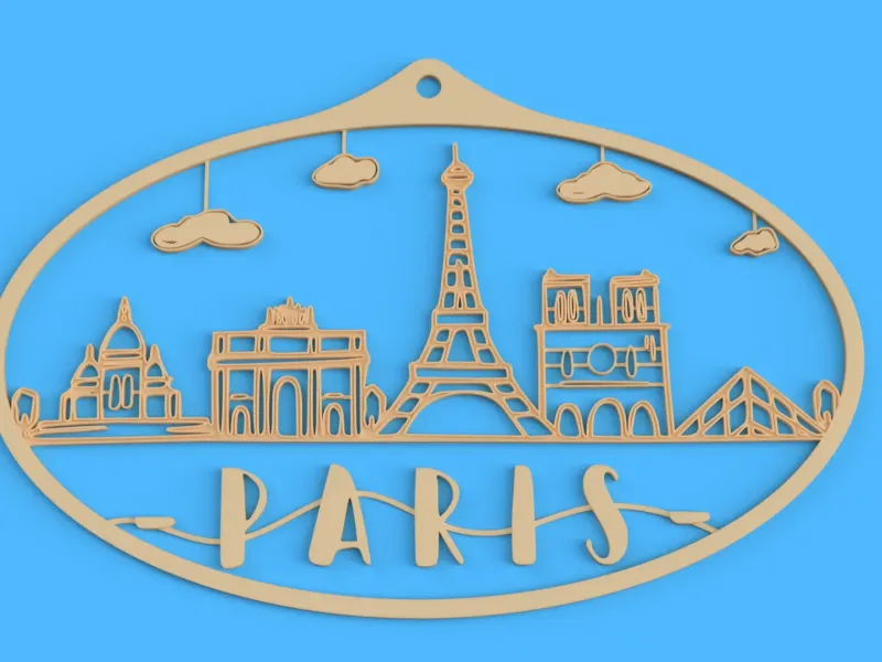Adorno de pared del horizonte de París