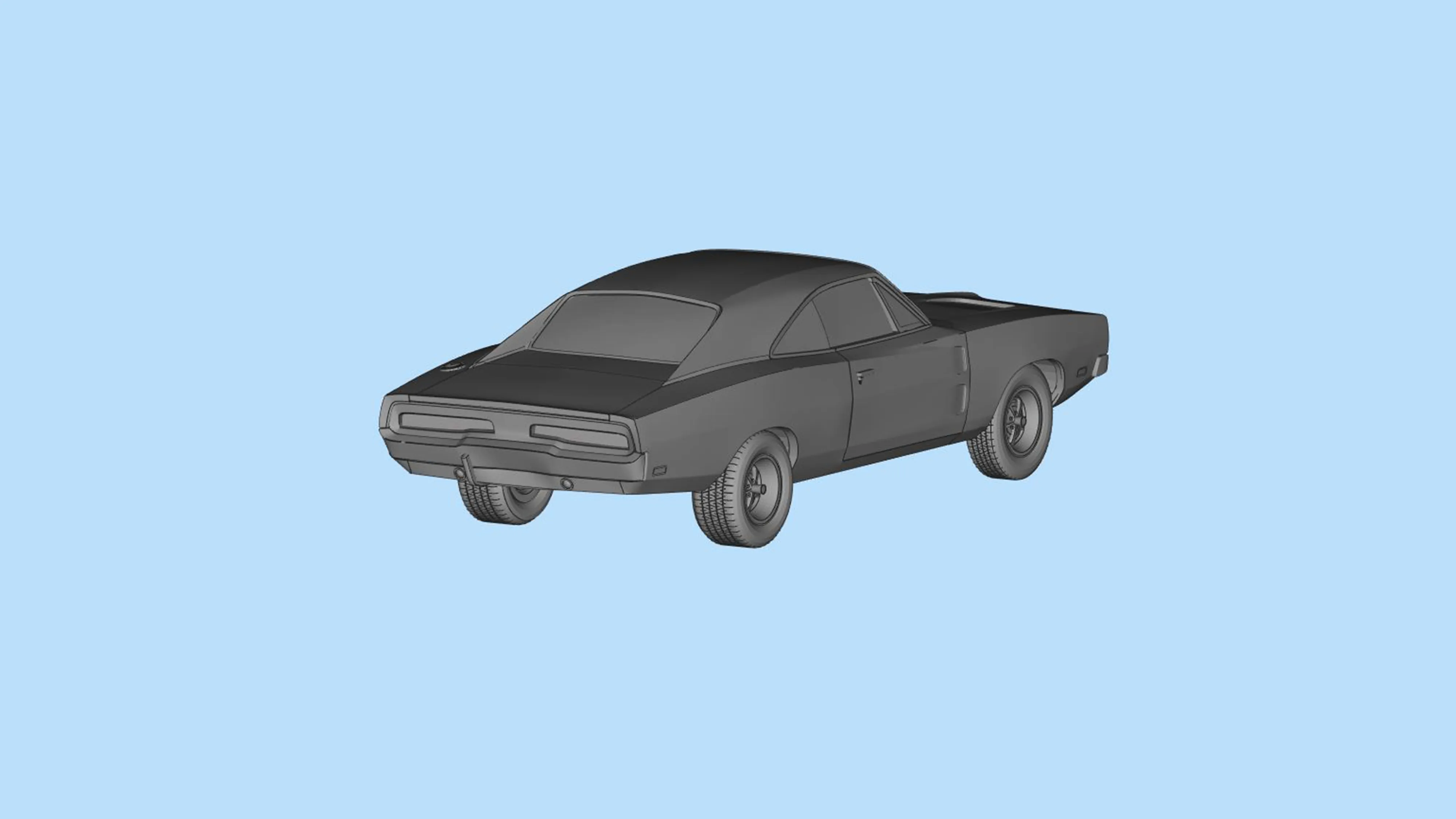 Musclecar Charger dodge 3d print model toy Car STL File